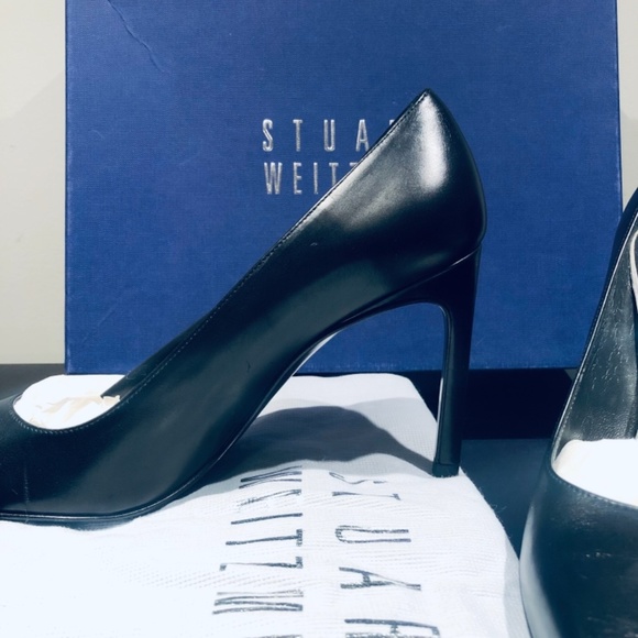 Stuart Weitzman Black leather HEIST shoes - Picture 4 of 5